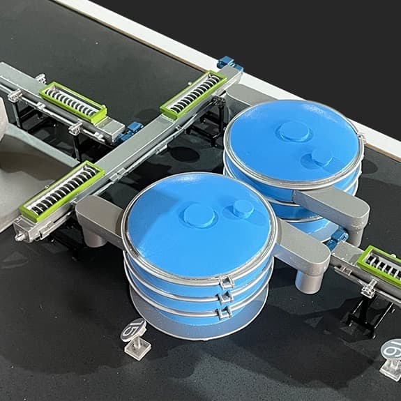 Miniatur mesin sebagai proof industrial prototype model Pola Raya Studio